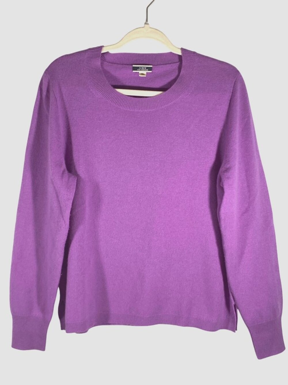 J. Crew Womens wisteria lavender Purple 100% Cashmere Crewneck Sweater XL